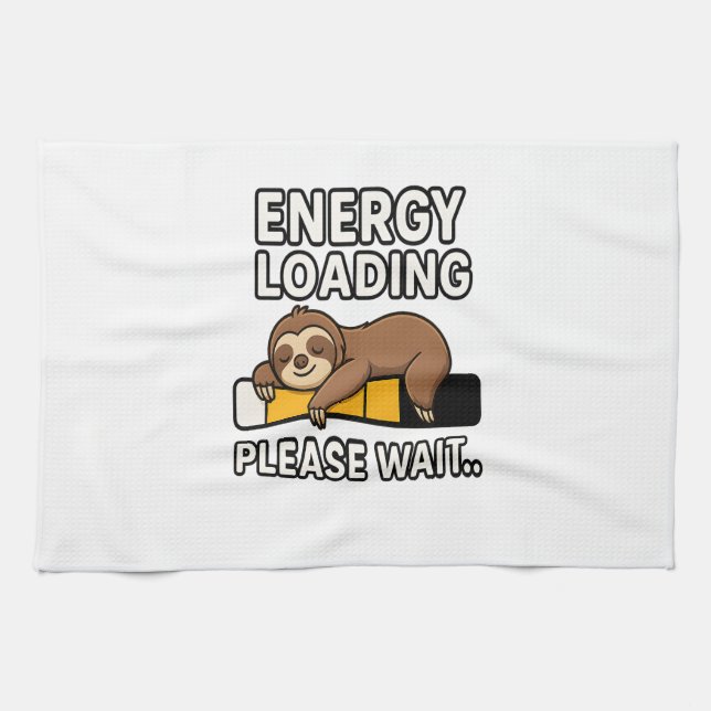 Sloth Energy Saving Mood Kitchen Towel (Horizontal)