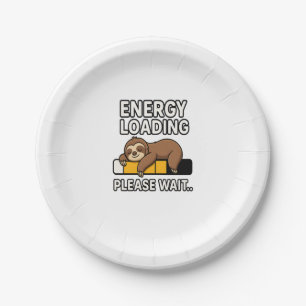 Sloth Energy Saving Mood Paper Plate