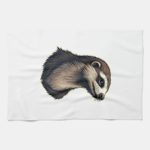 Sloth Engraved Portrait Vintage Tee 2 Kitchen Towel