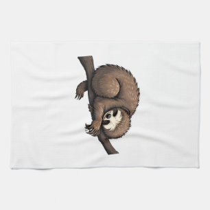 Sloth Etched Art Retro Nature Tee (2) Kitchen Towel