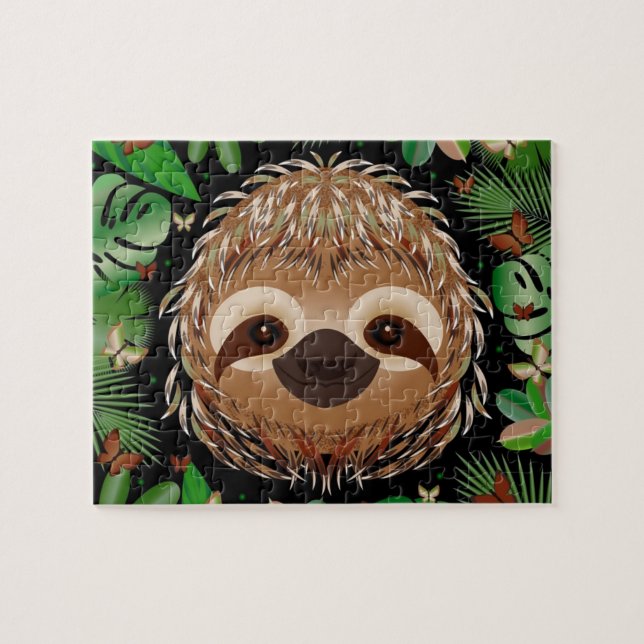 Sloth face background  jigsaw puzzle (Horizontal)