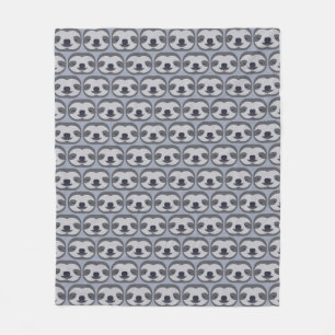 Sloth Face Pattern Fleece Blanket