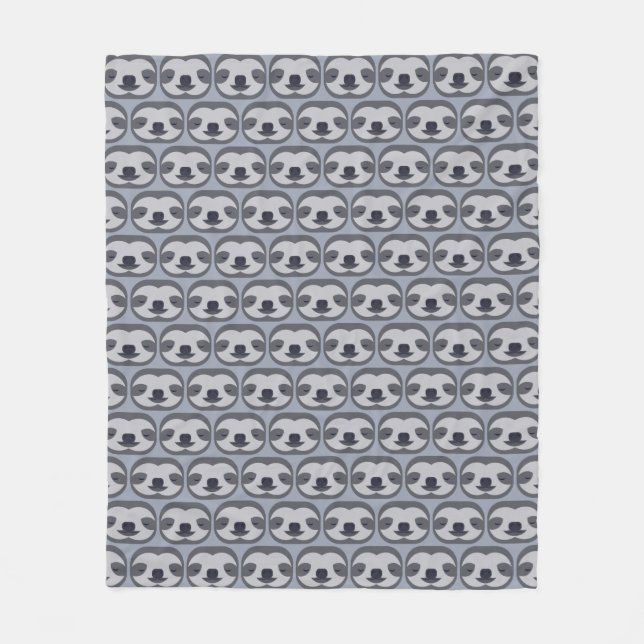 Sloth Face Pattern Fleece Blanket (Front)