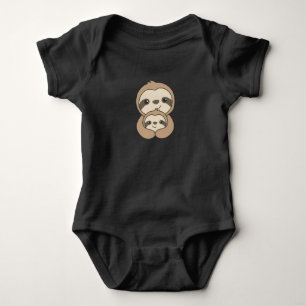 Sloth Family Mom And Child Cute Sloths Baby Bodysuit
