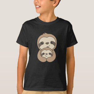 Sloth Family Mom And Child Cute Sloths T-Shirt