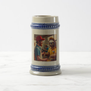Sloth Fast Food Worker Beer Stein
