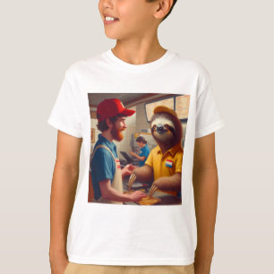 Sloth Fast Food Worker T-Shirt