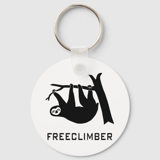 sloth faultier climber freeclimber freeclimbing keychain (Front)