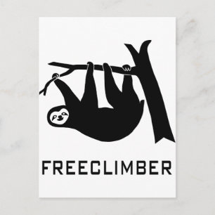 sloth faultier climber freeclimber freeclimbing postcard