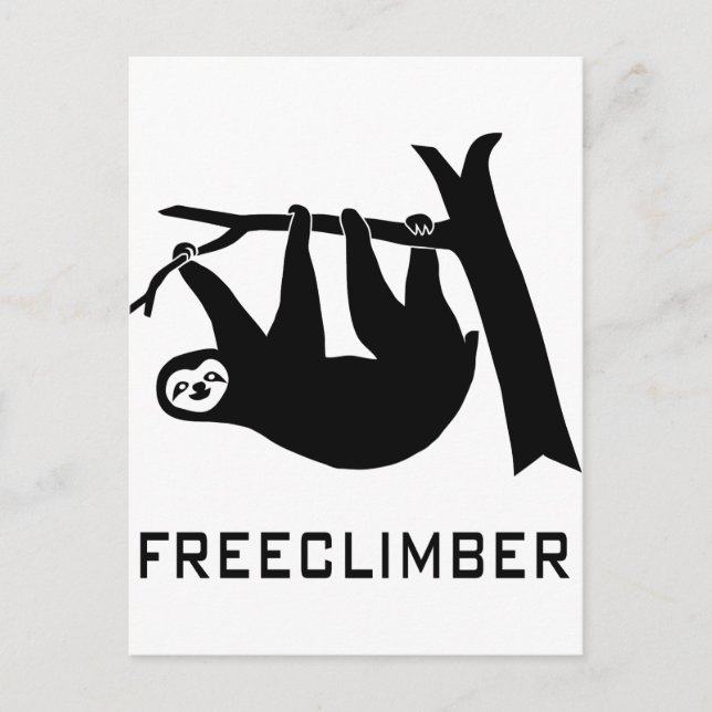 sloth faultier climber freeclimber freeclimbing postcard (Front)
