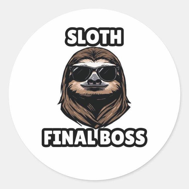 Sloth Final Boss Cool Sticker (Front)