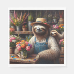 Sloth Florist Napkin