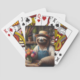 Sloth Florist Playing Cards