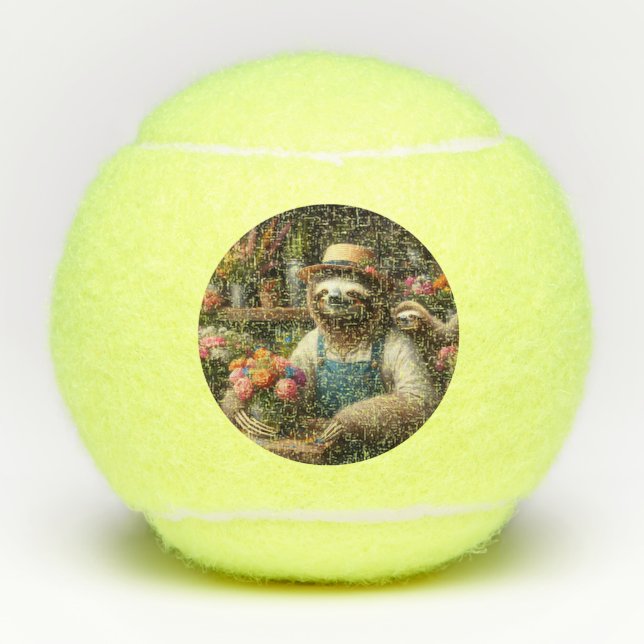Sloth Florist Tennis Balls (Front)