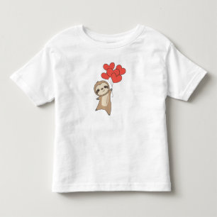 Sloth For Valentine's Day Cute Animals With Hearts Toddler T-shirt