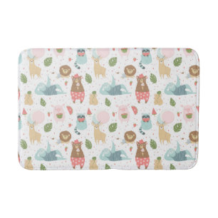 Sloth & Friends Pattern Bath Mat