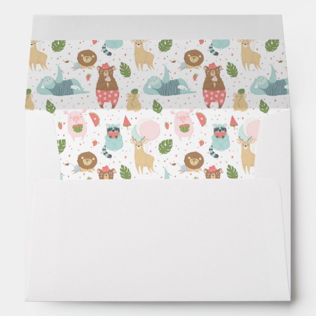 Sloth & Friends Pattern Envelope (Back (Bottom))