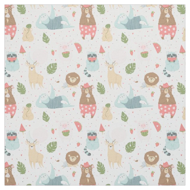Sloth & Friends Pattern Fabric (Swatch)