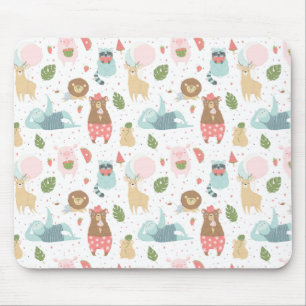 Sloth & Friends Pattern Mouse Pad