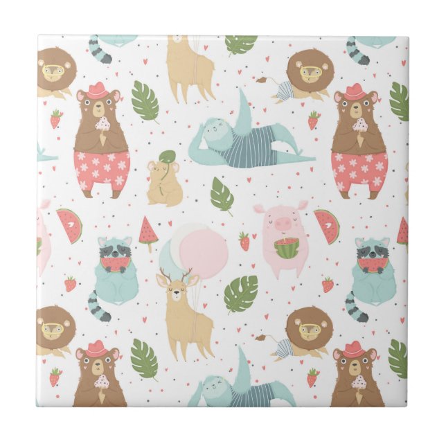 Sloth & Friends Pattern Tile (Front)