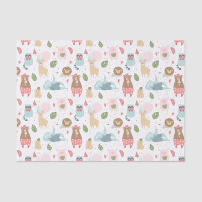 Sloth & Friends Pattern Tissue Paper (Front)