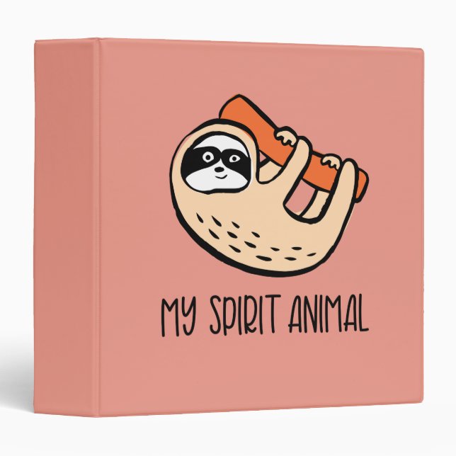 Sloth funny 3 rings binder (Front/Spine)