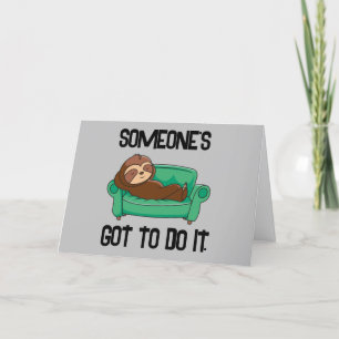 Sloth Funny Father's Day Car Humourous Greeting Thank You Card