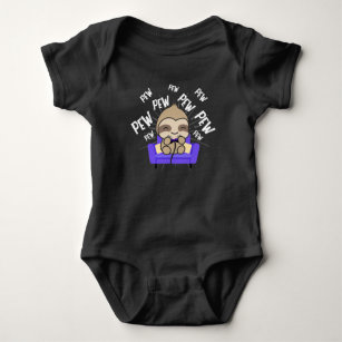 Sloth Gaming Pew Gamer Funny Console Player Baby Bodysuit