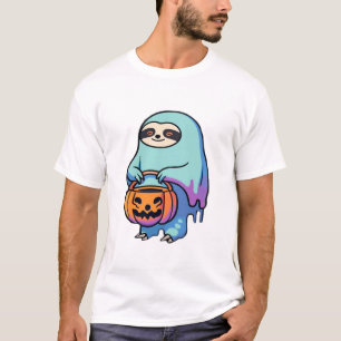Sloth Ghost Halloween Oversized T-Shirt