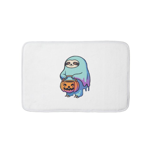Sloth Ghost Halloween Oversized T-Shirt Bath Mat (Front)