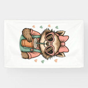 Sloth Girl Coffee Lover Banner