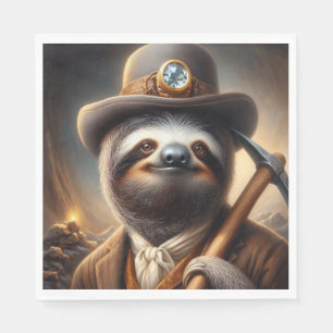 Sloth Gold Miner Napkin