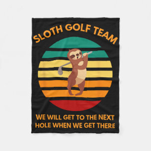Sloth Golf Team Slow Golfers Funny Golf Fans Fleece Blanket