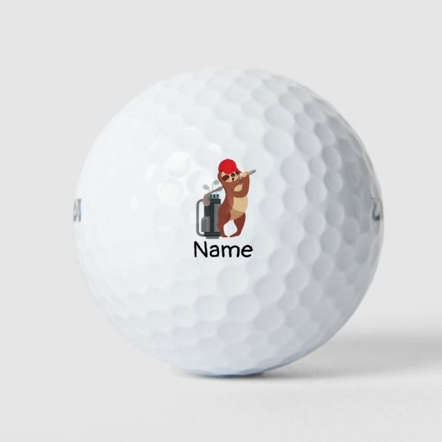 Sloth golfer is golfing golf balls (Front)
