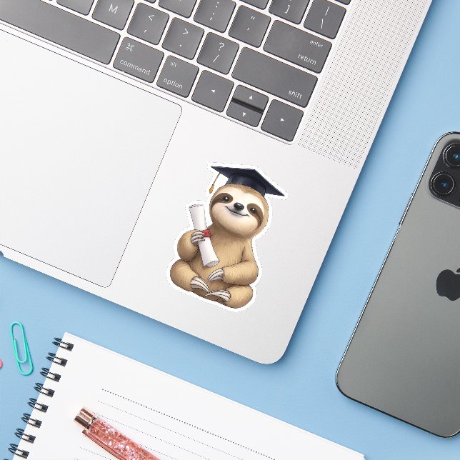 Sloth Graduation (Laptop w/ iPhone)