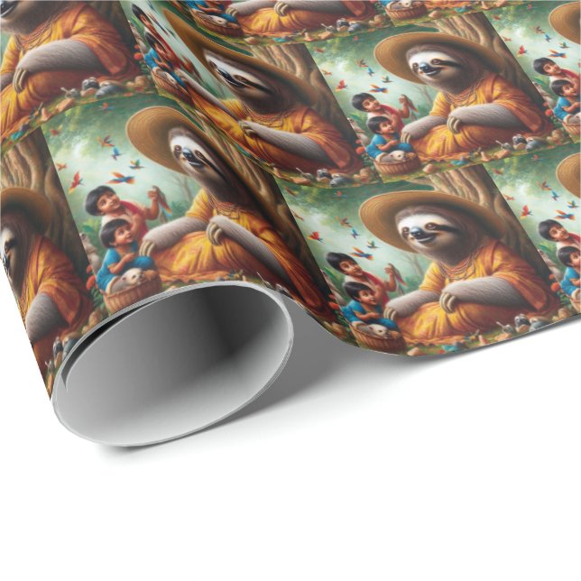 Sloth Grandma Wrapping Paper (Roll Corner)