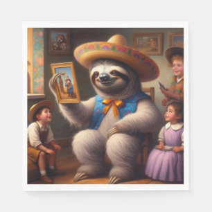 Sloth Grandpa Napkin