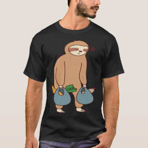 Sloth Grocery Falling Asleep Ironic Cute Sloth T-Shirt