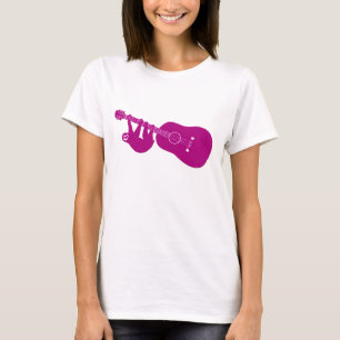 Sloth guitar tee (pink)