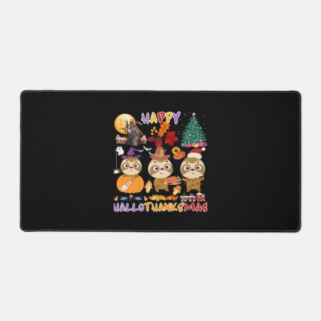 Sloth Hallothanksmas heureux Drôle Halloween Thank (Recto)