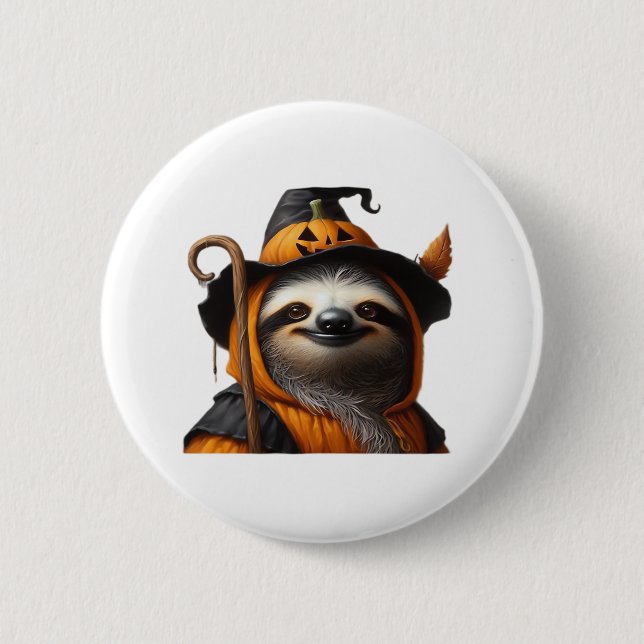 Sloth Halloween Classic T-Shirt 2 Inch Round Button (Front)