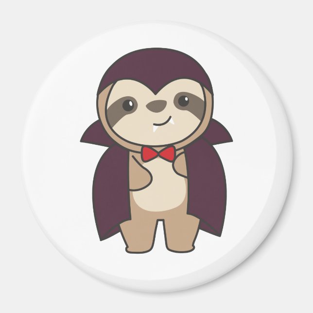 Sloth Halloween Cute Devil Vampire Costume Magnet (Front)