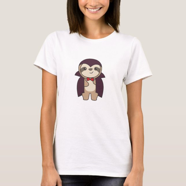 Sloth Halloween Cute Devil Vampire Costume T-Shirt (Front)