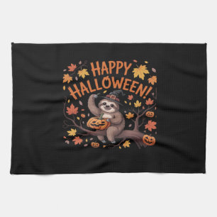 Sloth Halloween Day Classic T-Shirt Kitchen Towel