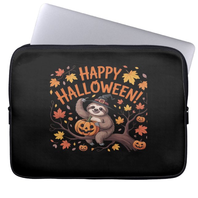 Sloth Halloween Day Oversized T-Shirt Laptop Sleeve (Front)