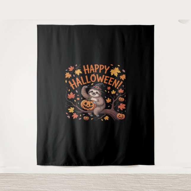 Sloth Halloween Day Oversized T-Shirt Tapestry (Front)