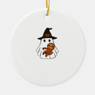 Sloth Halloween Ghost Witch Hat Animal Lovers Boys Ceramic Ornament