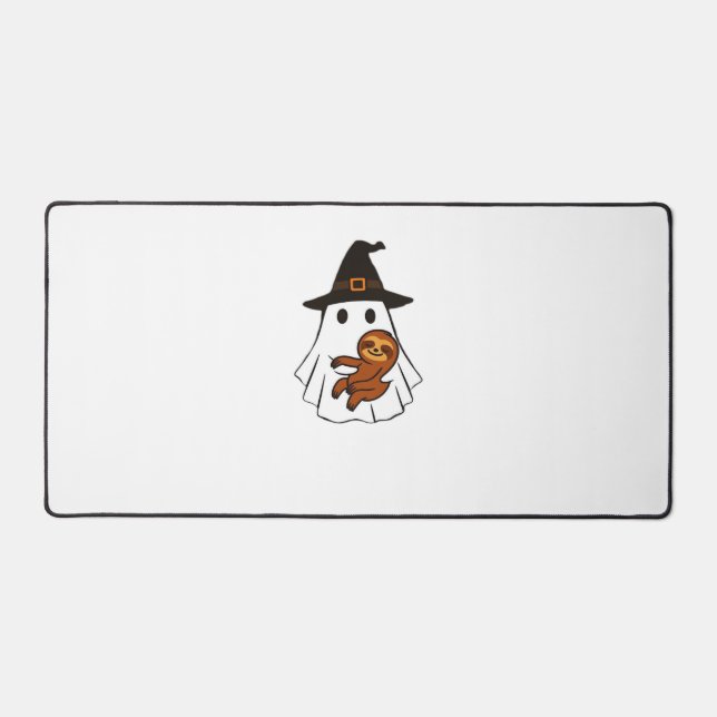Sloth Halloween Ghost Witch Hat Animal Lovers Boys Desk Mat (Front)