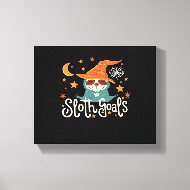 Sloth Halloween Goals Classic T-Shirt Canvas Print (Front)