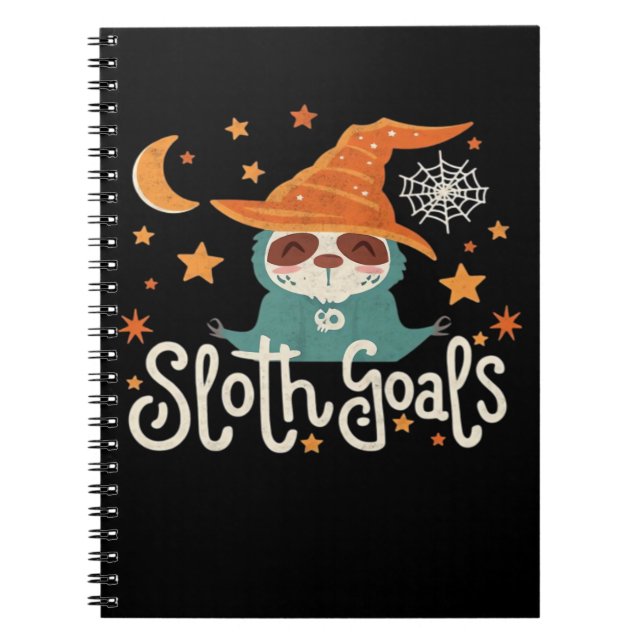 Sloth Halloween Goals Classic T-Shirt Notebook (Front)